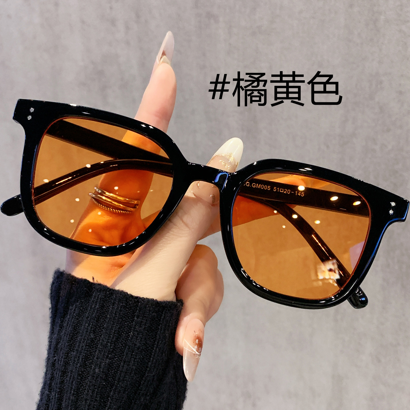 茶色墨镜女款2026新款防紫外线高级感黄色太阳眼镜男近视带度数的