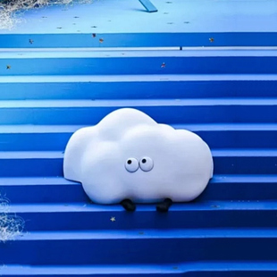 户外厂家玻璃钢卡通云朵雕塑网红打卡地商业街区美陈装饰可爱摆件