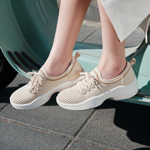 Pansy日本休闲运动厚底女鞋轻便