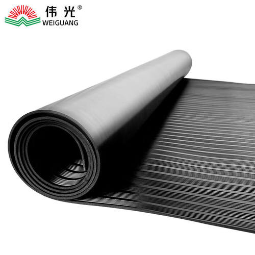 伟光（WEIGUANG）绝缘胶垫3mm5KV1米*1米黑色条纹防滑绝缘橡胶垫