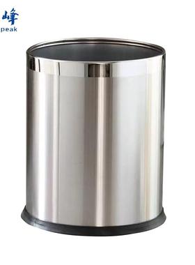 冠峰10L银色拉丝单层不锈钢垃圾桶定制LOGO双层垃圾桶GNG-447