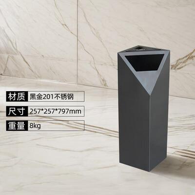 迪恩斯【DEANS】不锈钢垃圾桶大号商用酒店商场宾馆摇盖带烟灰缸