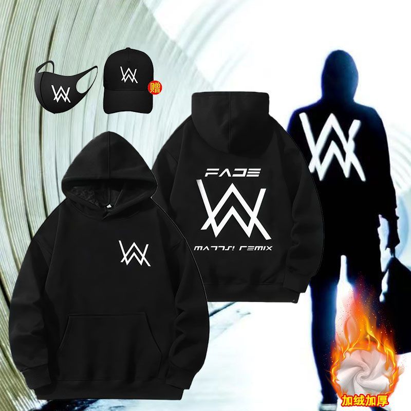 嘉豪战衣艾伦沃克alanwalker同款连帽卫衣加绒秋冬新款男童套装潮