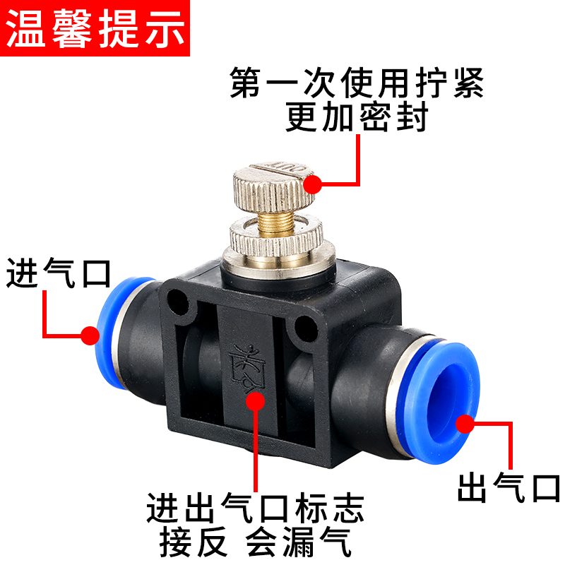 节流阀气动可调电磁气控阀气管气体流量接头手动开关气动调节阀门