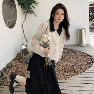 小香风套装裙女装早春季2025新款时尚洋气温柔风女神范复古两件套图片