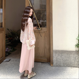 新中式气质国风吊带连衣裙防晒披肩上衣两件套女2025夏季新款套装图片