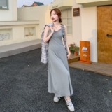 设计感条纹防晒翻领衬衫套装淡人穿搭2025夏季松弛感吊带裙两件套，女装套装/套裙，象礼