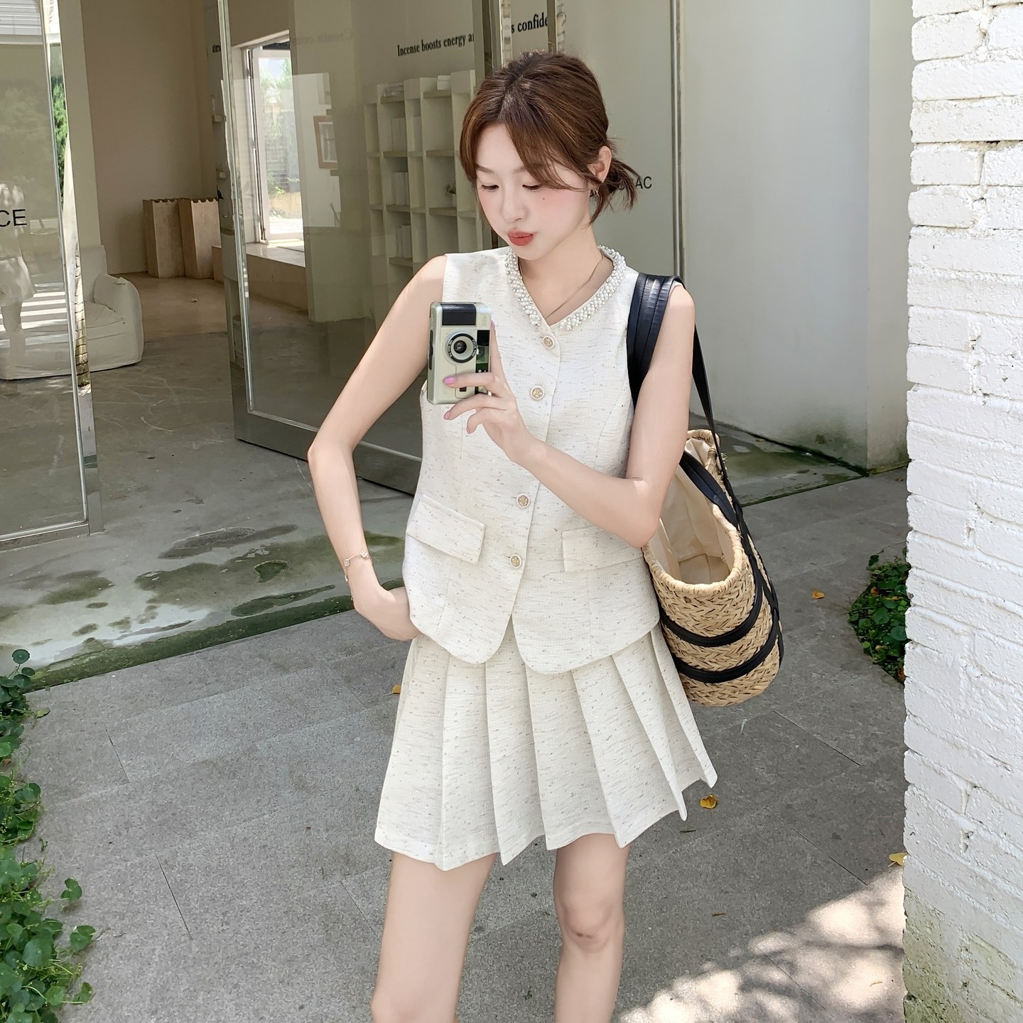小香风休闲风时尚套装上衣女装法式江南风港风极简风显瘦气质短款,女装套装/套裙,浙宝131