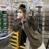 港式复古chic皮衣外套女2025春季新款宽松oversize炸街机车皮夹克，女装皮衣，浙宝131
