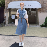 【】现货！2024夏季牛仔连衣裙送腰带131-9033P115k168，女装连衣裙，象礼