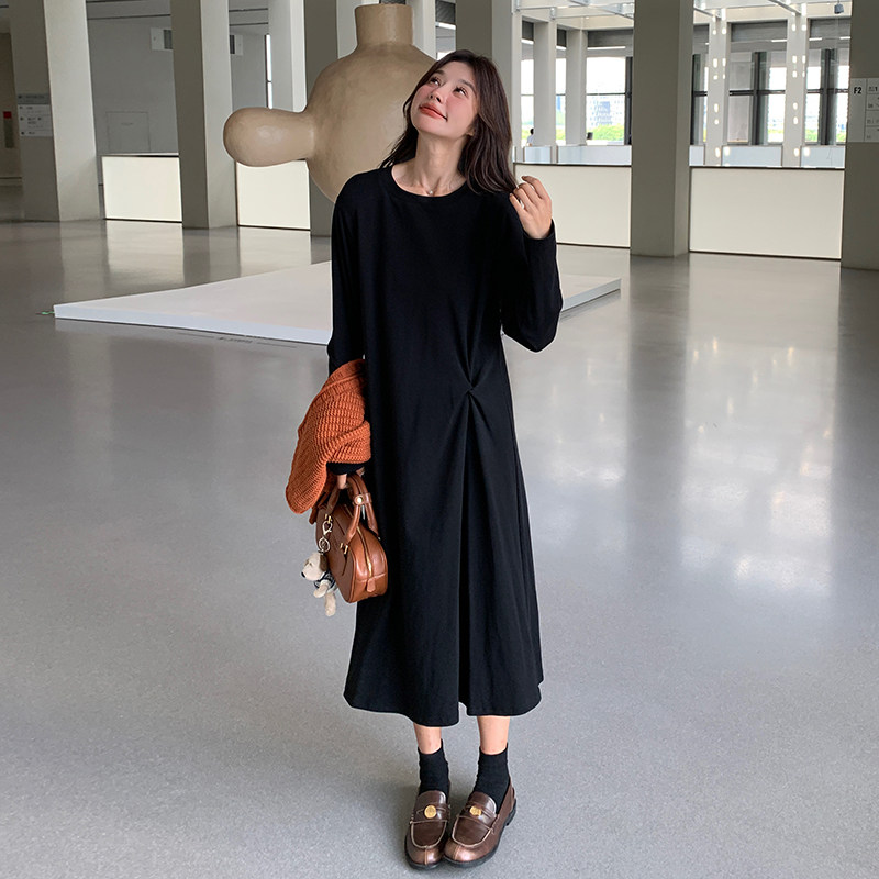 慵懒松弛感针织马甲裙女春秋2025新款法式风长袖连衣裙,女装连衣裙,浙宝131