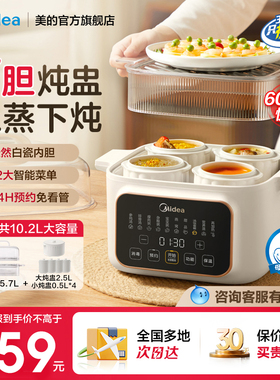 美的电炖锅炖盅隔水炖家用全自动煮粥锅大容量炖汤锅料理DZC2501