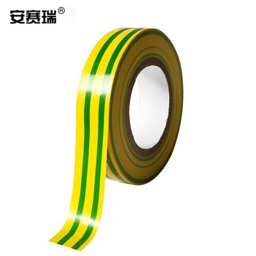 安赛瑞黄绿地线标识胶带(10卷装/包)17mm×18mPVC电气电工绝缘124