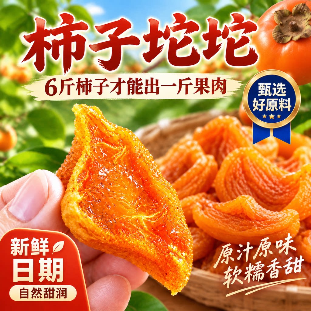 正宗柿子坨坨丁爆浆柿子干柿饼新货果脯流心广西桂林特产解馋零食