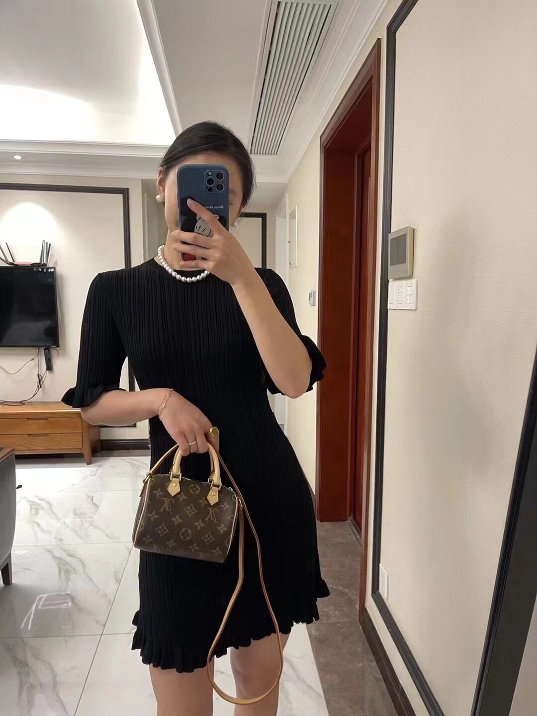 纯色通勤修身针织连衣裙女