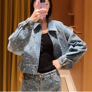 2025春夏新款女装法式钻饰灯笼袖牛仔外套SFPBL01088