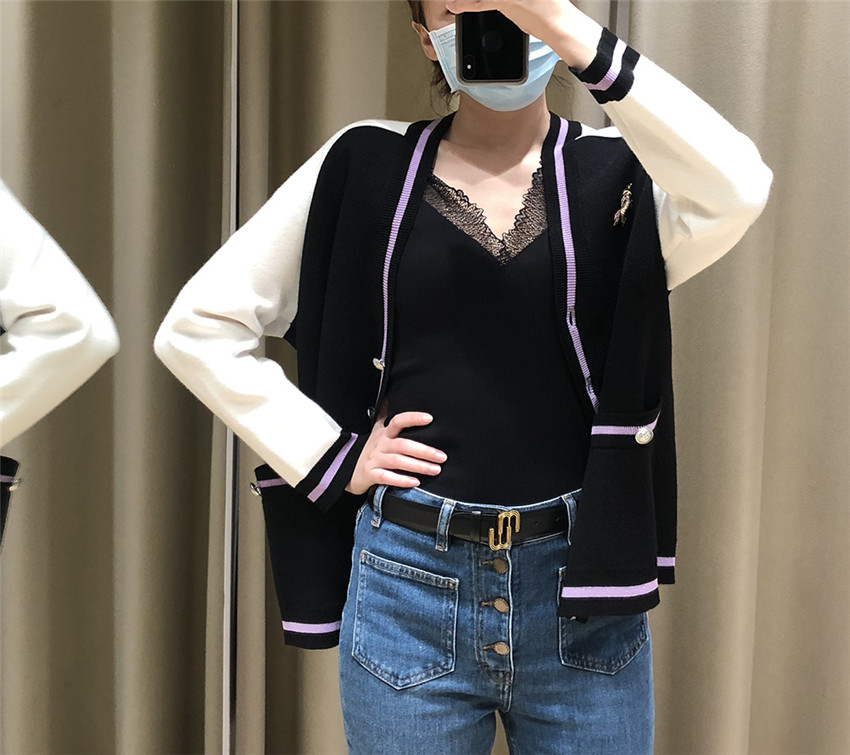 maSande针织衫2020独角兽刺绣休闲毛衣开衫女MFPCA00173