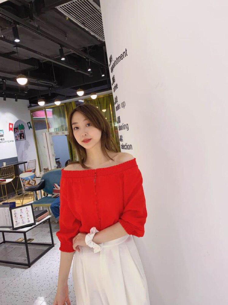maSande包邮真丝衫2020纯色甜美低圆领修身上衣女MFPTO00359