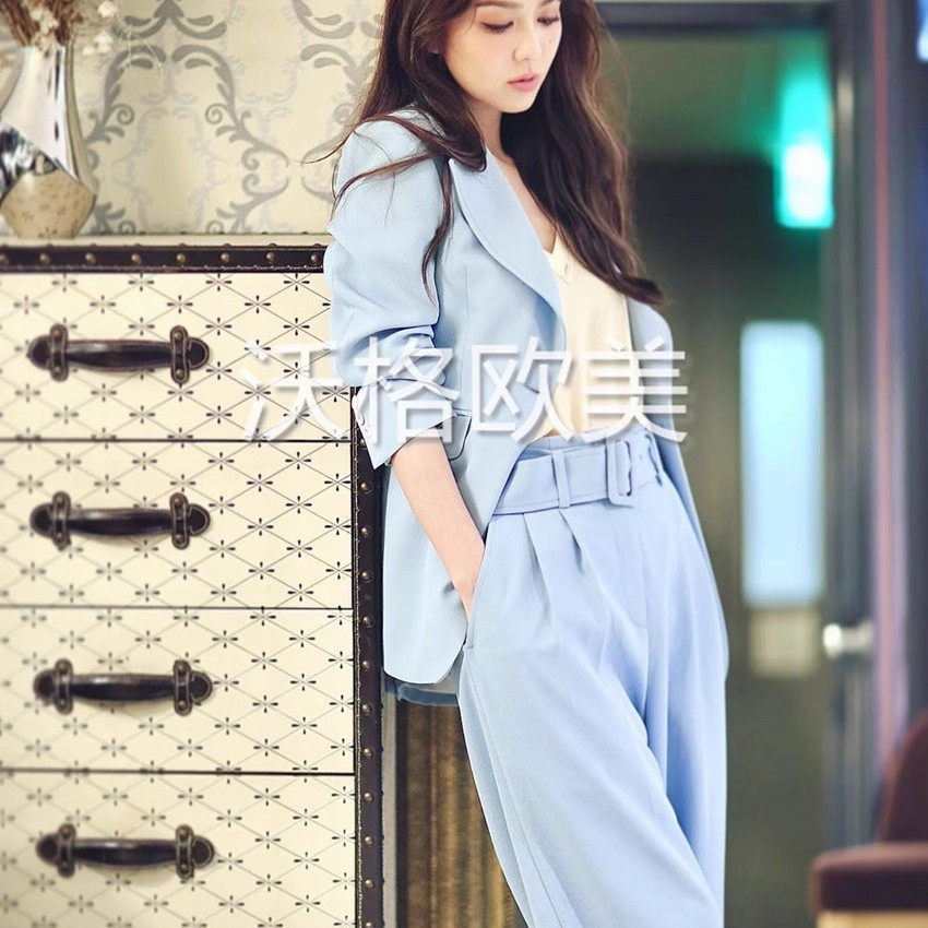 包邮 SIVOS 短外套2020纯色修身开叉小西装女SFPVE00359