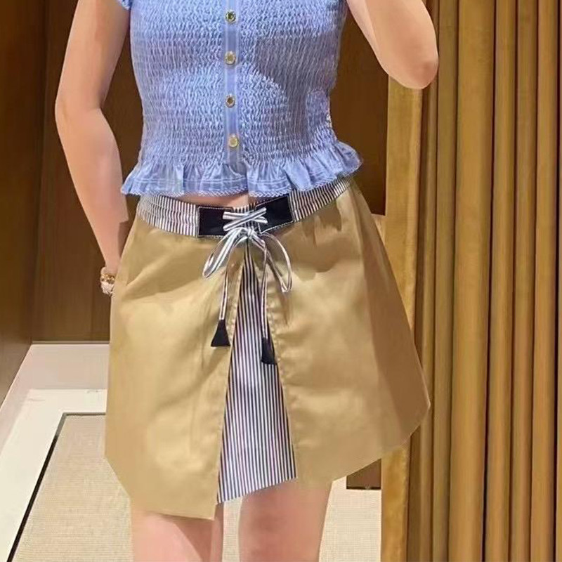 2025春夏新款女装气质时尚休闲条纹拼接半身裙SFPJU01453