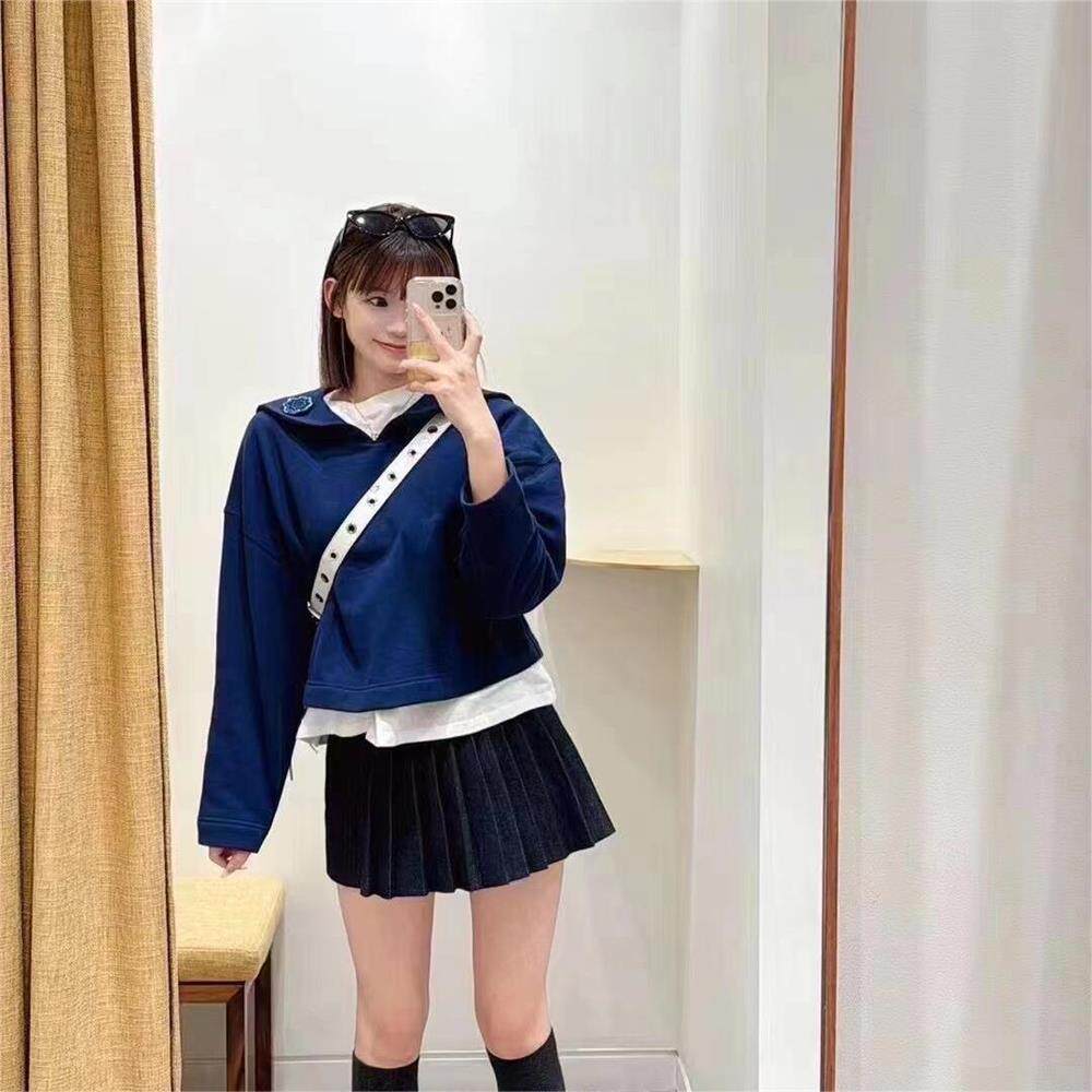 2025春夏新款女装时尚学院风海军领短款宽松上衣MFPSW00187