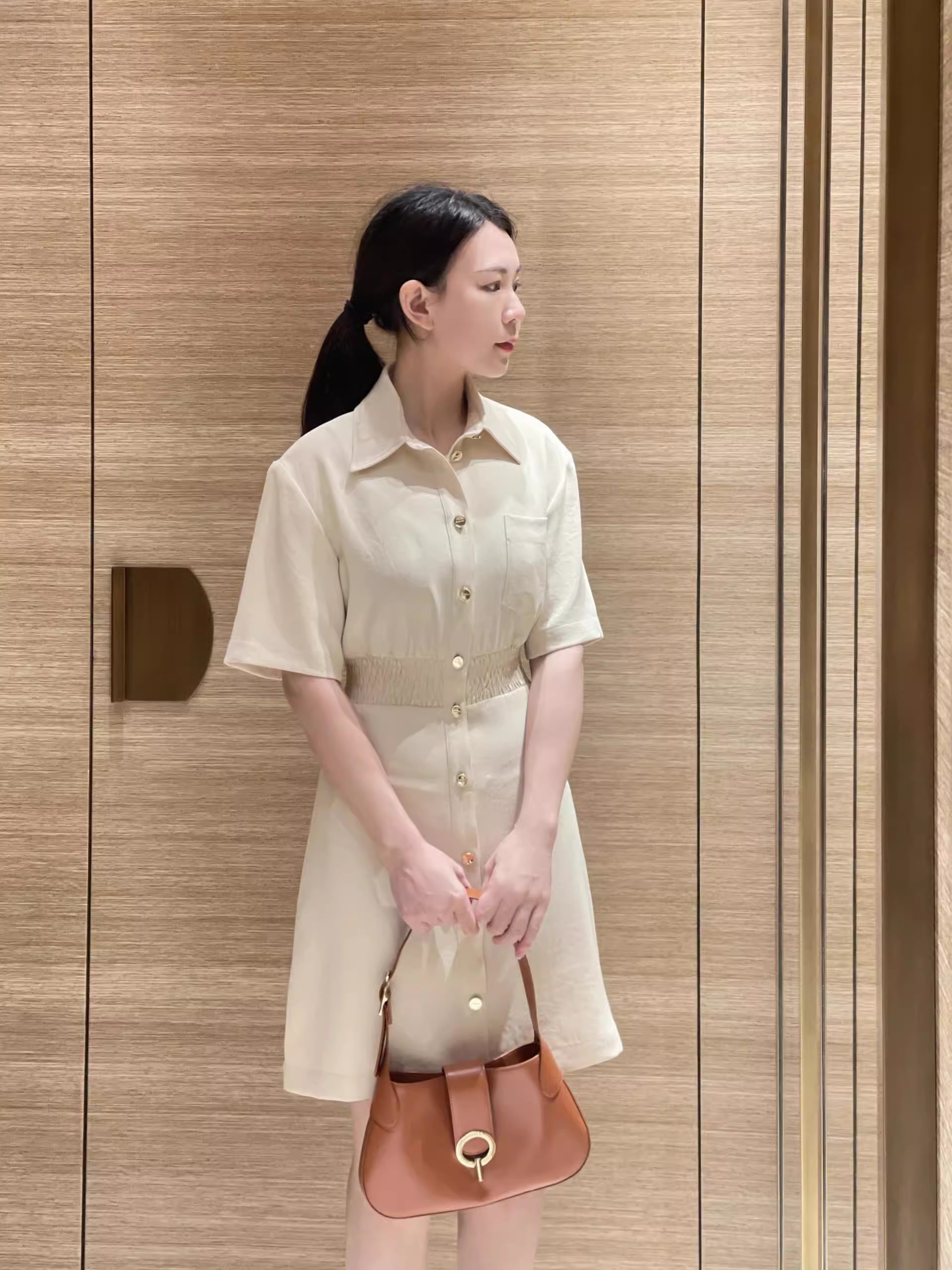 2024春夏新款女装法式优雅衬衫式收腰短款连衣裙SFPRO03597