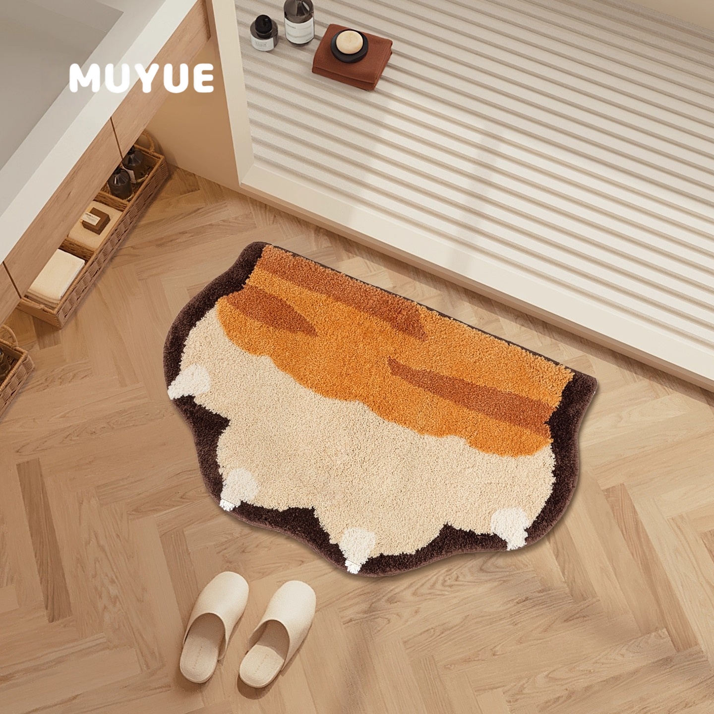 仿羊绒地毯卫生间强吸水地垫异形卡通猫爪厕所浴室耐脏防滑脚垫子