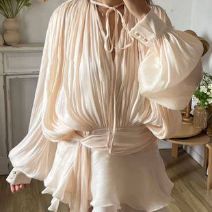 рубашка 套装 костюм 纯欲收腰下摆仙连衣裙衬衫 法式