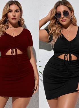 plus size women party dress sexy summer curvy dresses 连衣裙