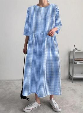 2022 Women's Summer Plus Size Print Ladies Casual 连衣裙