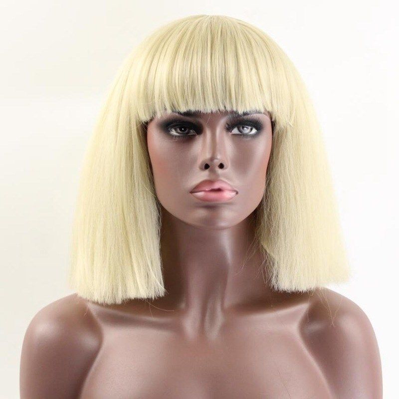 LADY GAGA Rose Net Golden White Broom Head Wig 扫把头假发图片