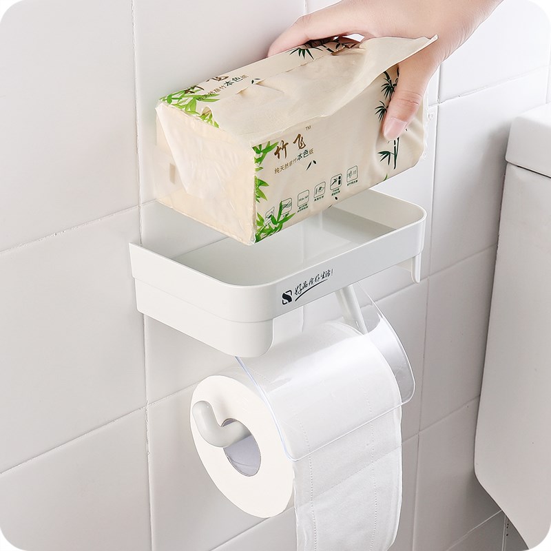 wall adhesive sanitary napkin holder toilet roll paper boxes