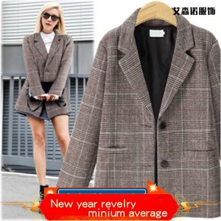 Women Autumn Coat Jackets Suits Plaid For Blazers Ladies