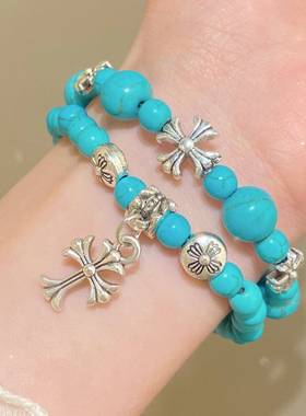 Temperament Cross Beaded Bracelet for Women女十字架串珠手链
