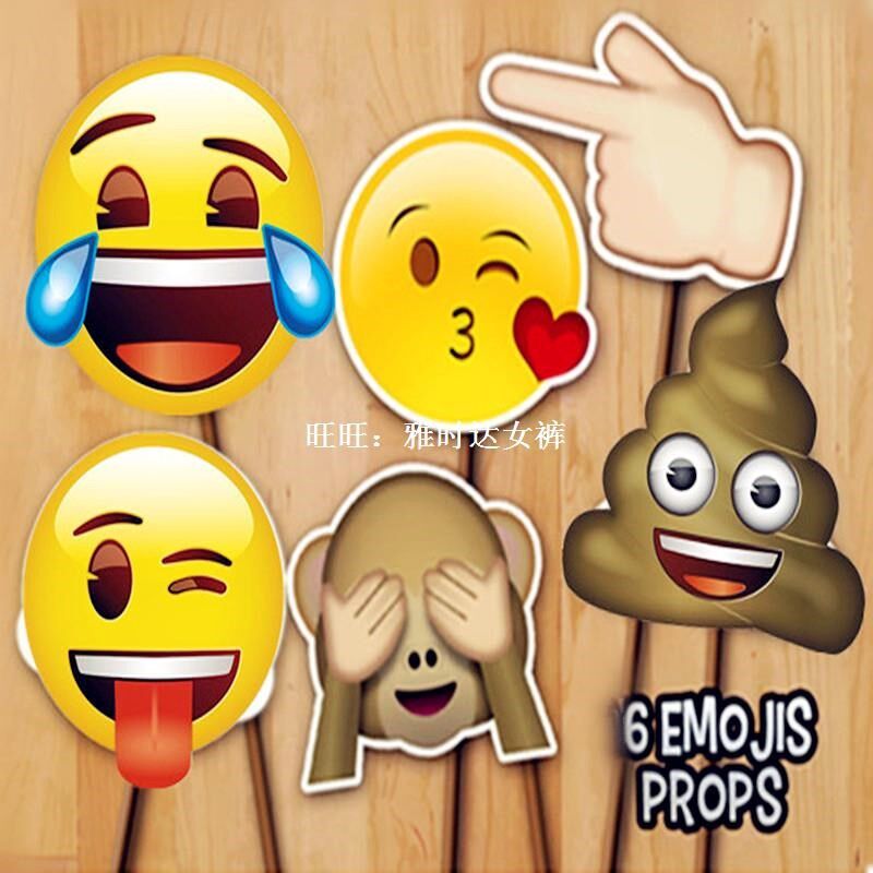 6pcs Party favor Supplies Emoji Face Photo Booth Props funny