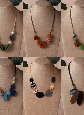 项链2024新款爆款锁骨链短款可拉伸亚克力毛衣链女necklace women