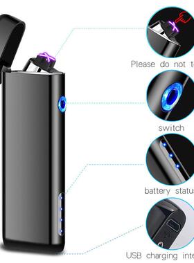 Women Dual Arc Metal USB Lighter细长金属女士点烟器礼物Gift