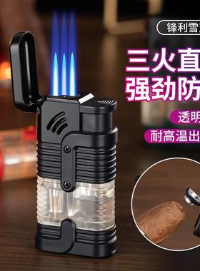 Flame Inflatable Visible Gas Lighter三直冲气体防风打火点烟器