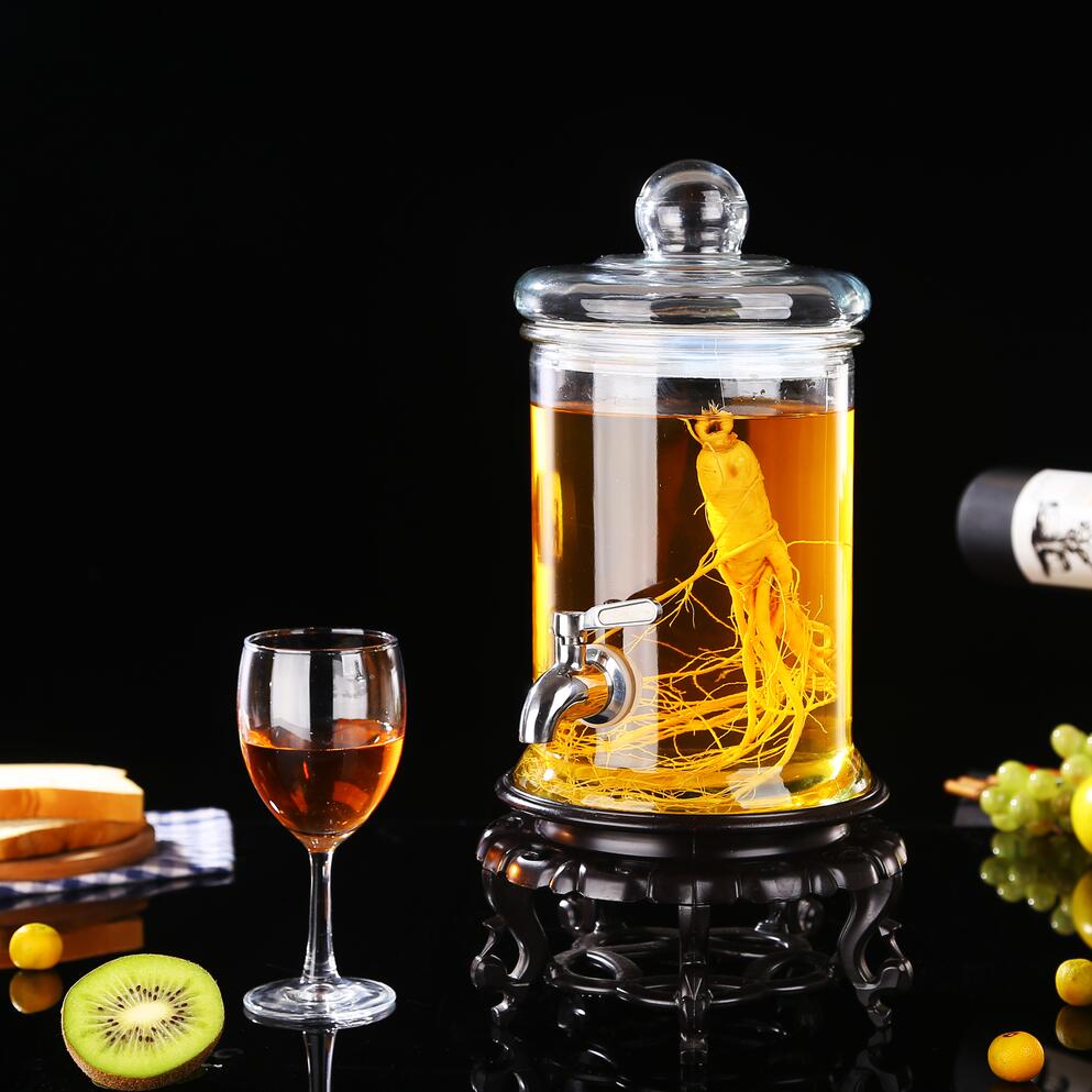 包邮密封罐玻璃瓶泡酒带龙头人参药坛子加厚自酿葡萄酒坛5斤10斤