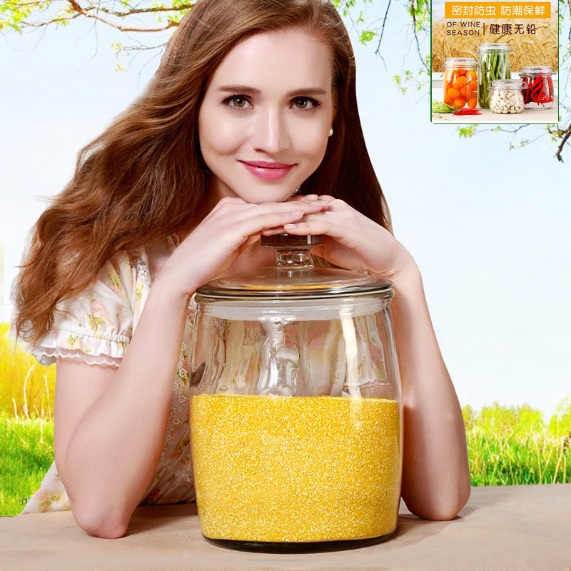 玻璃密封罐五谷杂粮大米桶厨房食品收纳盒储物罐泡菜坛葡萄酒容器,厨房/烹饪用具,密封罐,淘宝优惠券,粉丝福利购,淘宝优惠卷