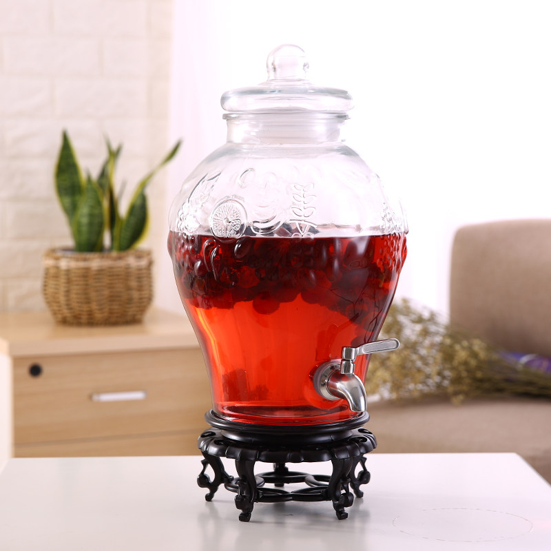 无铅泡葡萄酒酿酒玻璃瓶泡菜坛子带龙头酒桶酒缸酒坛发酵罐子包邮