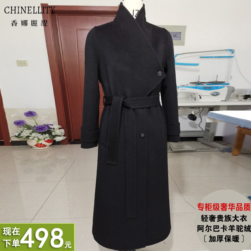 加厚保暖驼色翻领双面羊绒大衣