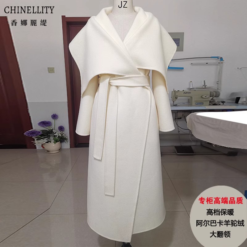 加厚双面羊绒大衣阿尔巴卡羊驼绒