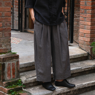 inLESS丨Apuntob P1979/TS892 羊毛亚麻长裤全松紧腰直筒休闲裤女
