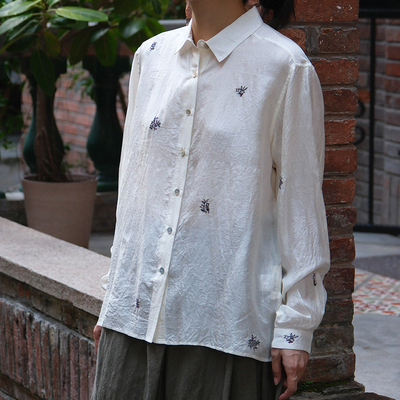 inLESS丨MAKU straight fit shirt 真丝刺绣衬衫