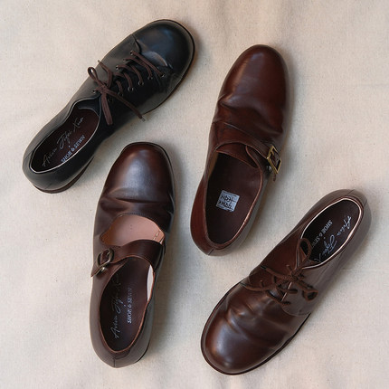 inLESS丨SHOE&SEWN X Aviva 合作款 系带单扣皮鞋
