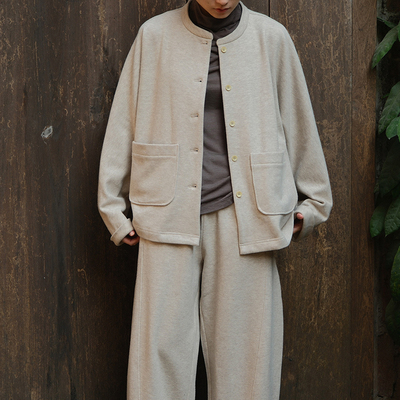 inLESS | REANUDAR 羊毛立领针织开衫羊毛锥形针织长裤