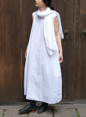 折扣款不退不换 SCHA 1884 Medium  V背无袖中长连衣裙无袖长裙女