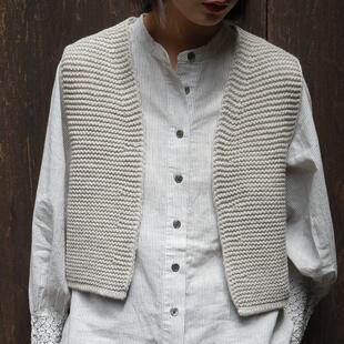 折扣款不退不换！Toast Textured Knit Gilet 粗棒针羊毛马甲女