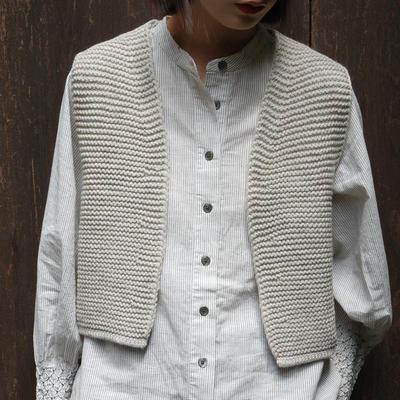 折扣款不退不换！Toast Textured Knit Gilet 粗棒针羊毛马甲女